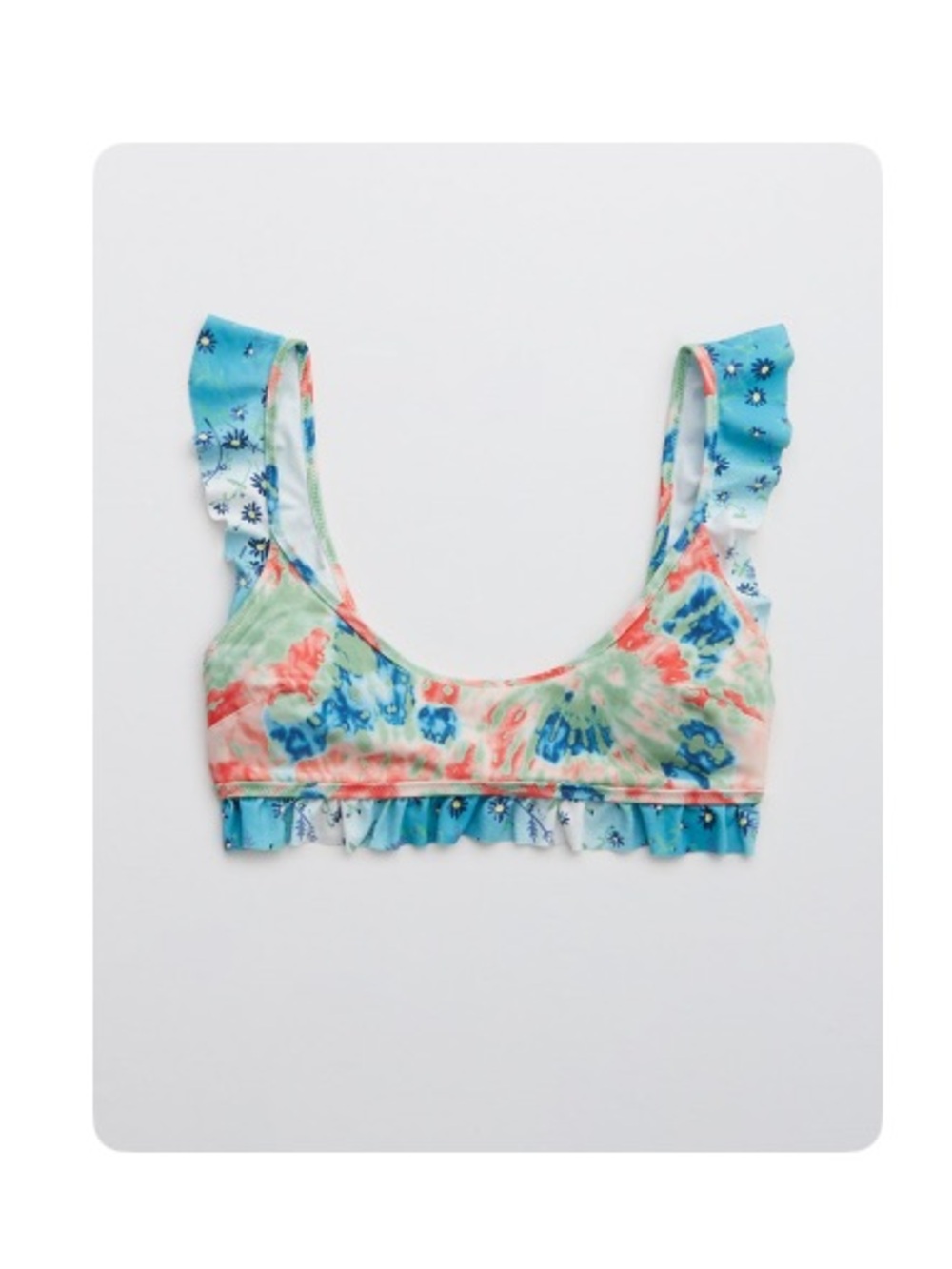 AERIE | NWT Ruffle Scoop neck Bikini Top size XL